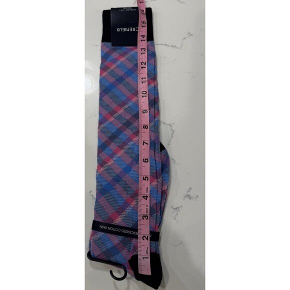 Cremieux Tie & Sock Set ITALIAN SILK Paisley Pink Blue Plaid Dress SOCKS NEW - Picture 9 of 10